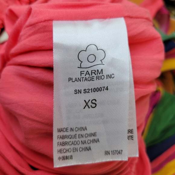 Farm Rio Strapless Striped Dress Viscose Size XS - Picture 8 of 9